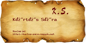 Kürtös Sára névjegykártya